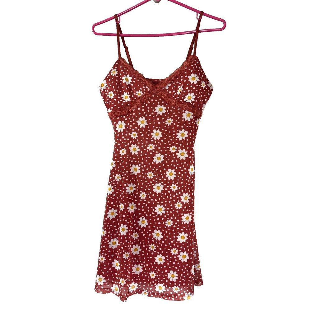 Nobo Babydoll Mesh Daisy Floral Mini Dress Small Festival Hippie Cottage Beachy